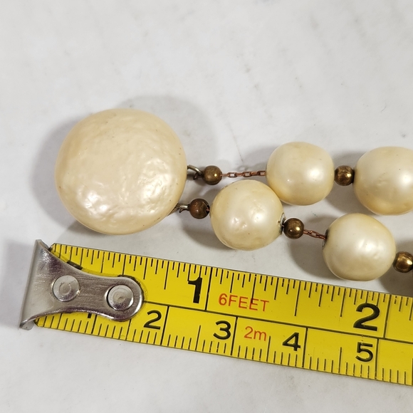 Vintage Antique Baroque glass pearl bracelet w slide clasp - Picture 8 of 10